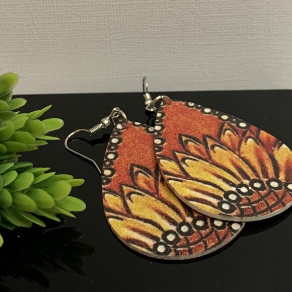 Sunflower Earring, Boho Earring, Gift Idea, Flower Earring, Flower Jewelry, Boho - Picture 2 of 6